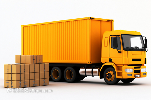 黃色的運(yùn)輸車 現(xiàn)代物流的流動風(fēng)景線